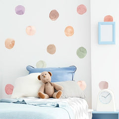 Polka Dot Watercolor Wall Sticker Decal for Home Bedroom Living Room