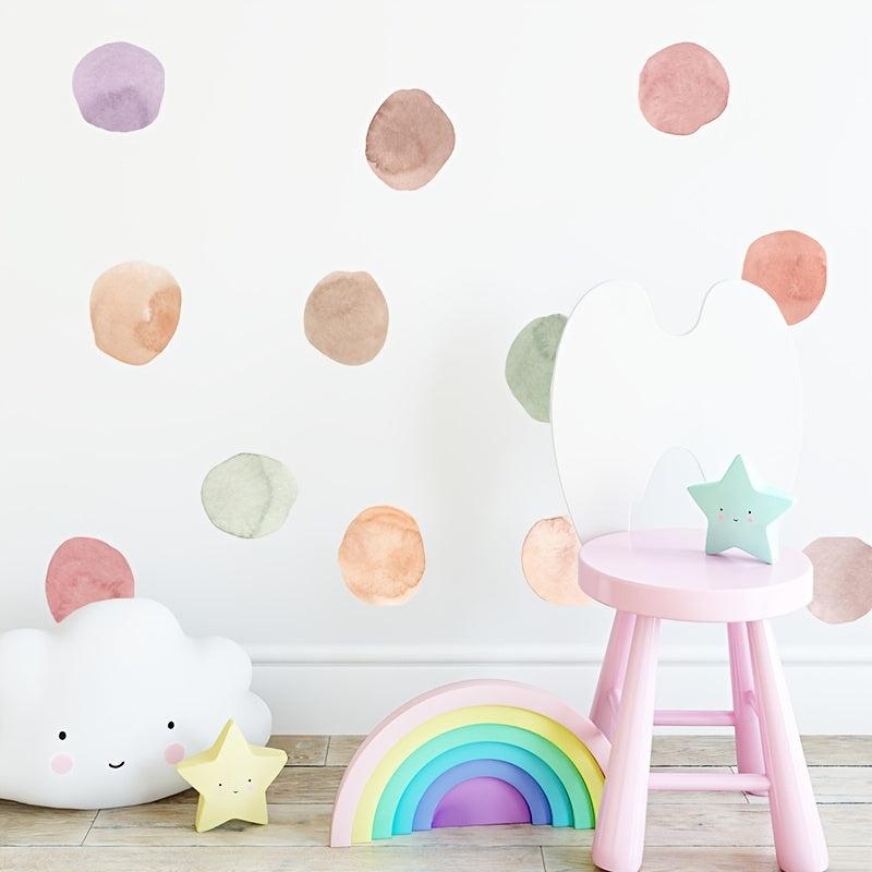 Polka Dot Watercolor Wall Sticker Decal for Home Bedroom Living Room