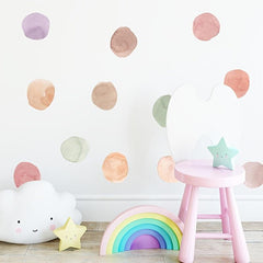 Polka Dot Watercolor Wall Sticker Decal for Home Bedroom Living Room