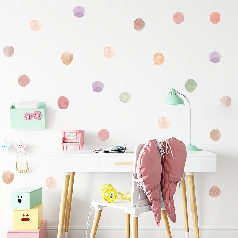 Polka Dot Watercolor Wall Sticker Decal for Home Bedroom Living Room