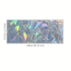 Rainbow Stained Glass Window Film - Static Cling Door Covering Sticker