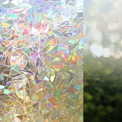 Rainbow Stained Glass Window Film - Static Cling Door Covering Sticker