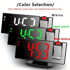 Luminous Silent Projection Alarm Clock with Large LED Screen