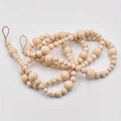 Christmas Wood Bead Garland Tree Craft Wooden Beads Decor