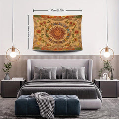 Orange Tapestry Wall Hanging Graphic Art for Bedroom Living Room