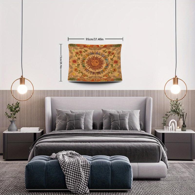 Orange Tapestry Wall Hanging Graphic Art for Bedroom Living Room