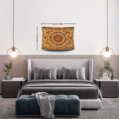 Orange Tapestry Wall Hanging Graphic Art for Bedroom Living Room