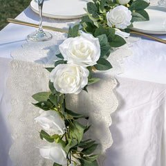 Rose Vine Silk Flower Rose Wreath Wedding Arch Ceremony Home Garden Decoration