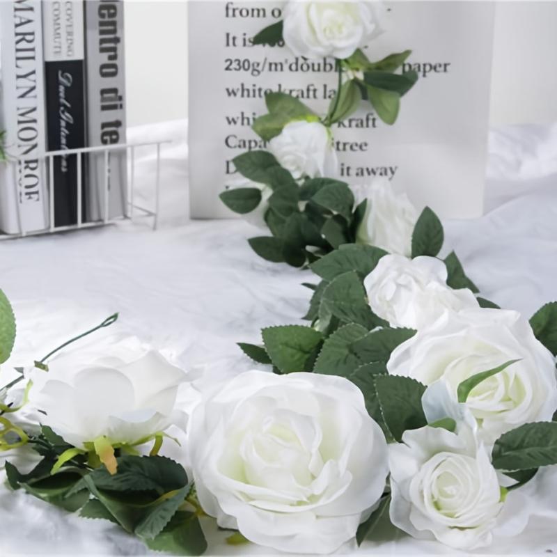 Rose Vine Silk Flower Rose Wreath Wedding Arch Ceremony Home Garden Decoration