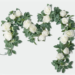 Rose Vine Silk Flower Rose Wreath Wedding Arch Ceremony Home Garden Decoration