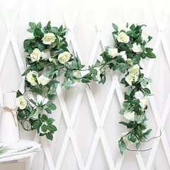 Rose Vine Silk Flower Rose Wreath Wedding Arch Ceremony Home Garden Decoration