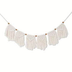 Beaded Tapestry with Tassels for Home Decor - Adds Touch of Elegance to Space