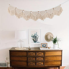 Beaded Tapestry with Tassels for Home Decor - Adds Touch of Elegance to Space