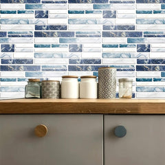 9pcs Marble Tile Sticker Self-Adhesive Wall Kitchen Living Room Waterproof