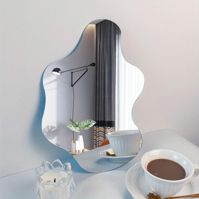 Modern Plastic Wall Mirror Stickers for Room Desk Living Room Bathroom