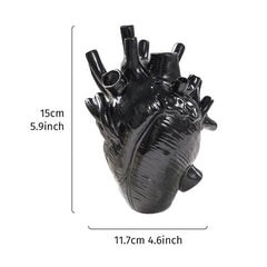 Heart Vase Decorative Bottle Dried Flower Container Resin Handicraft Ornament