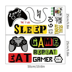 Gamer Wall Sticker Removable Wall Decal for Living Room Bedroom Classroom