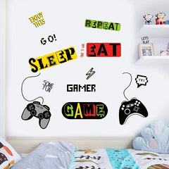Gamer Wall Sticker Removable Wall Decal for Living Room Bedroom Classroom