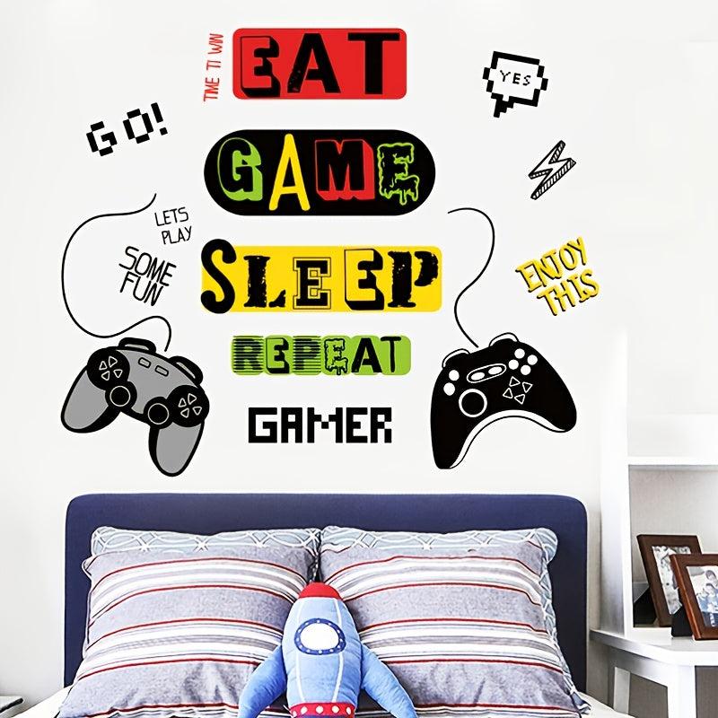 Gamer Wall Sticker Removable Wall Decal for Living Room Bedroom Classroom