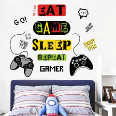 Gamer Wall Sticker Removable Wall Decal for Living Room Bedroom Classroom