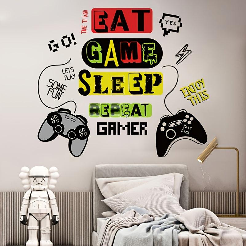 Gamer Wall Sticker Removable Wall Decal for Living Room Bedroom Classroom