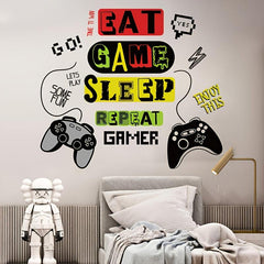 Gamer Wall Sticker Removable Wall Decal for Living Room Bedroom Classroom