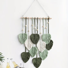 Macrame Tapestry Wall Decor Boho Safari Wall Art Nature Green Themed Home Decor