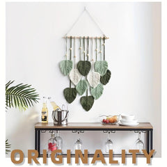 Macrame Tapestry Wall Decor Boho Safari Wall Art Nature Green Themed Home Decor
