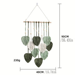 Macrame Tapestry Wall Decor Boho Safari Wall Art Nature Green Themed Home Decor