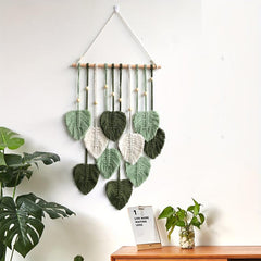 Macrame Tapestry Wall Decor Boho Safari Wall Art Nature Green Themed Home Decor