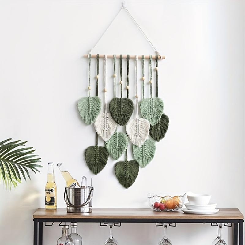 Macrame Tapestry Wall Decor Boho Safari Wall Art Nature Green Themed Home Decor