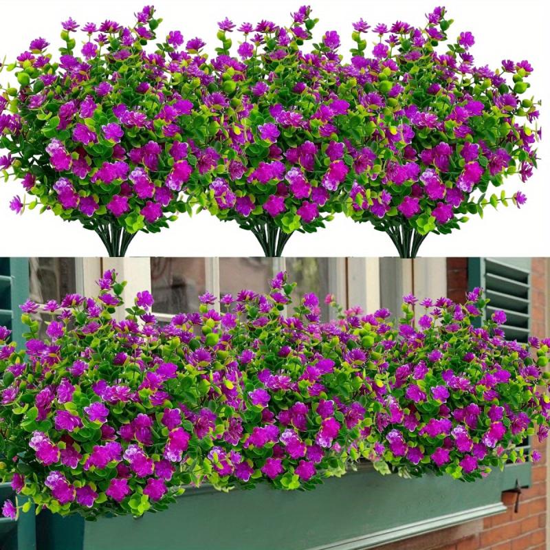 3pcs Outdoor Artificial Flowers UV Resistant Plastic Flowers