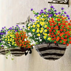 3pcs Outdoor Artificial Flowers UV Resistant Plastic Flowers
