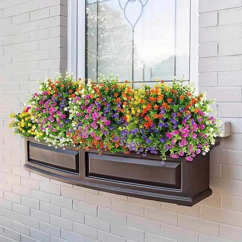 3pcs Outdoor Artificial Flowers UV Resistant Plastic Flowers