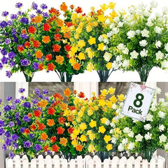 3pcs Outdoor Artificial Flowers UV Resistant Plastic Flowers