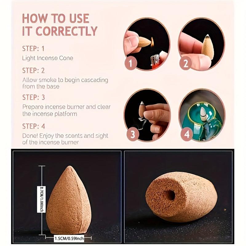 Mixed Sandalwood & Aloes Cone Incense for Aromatherapy & Home Decor