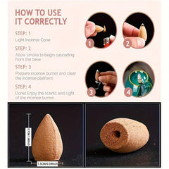 Mixed Sandalwood & Aloes Cone Incense for Aromatherapy & Home Decor