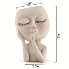 Resin Face Planter Pots for Succulents Indoor/Outdoor Decor
