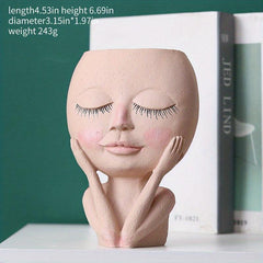 Resin Face Planter Pots for Succulents Indoor/Outdoor Decor