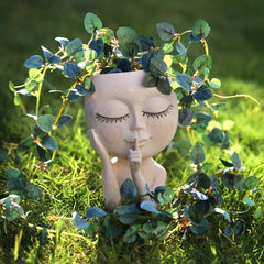 Resin Face Planter Pots for Succulents Indoor/Outdoor Decor
