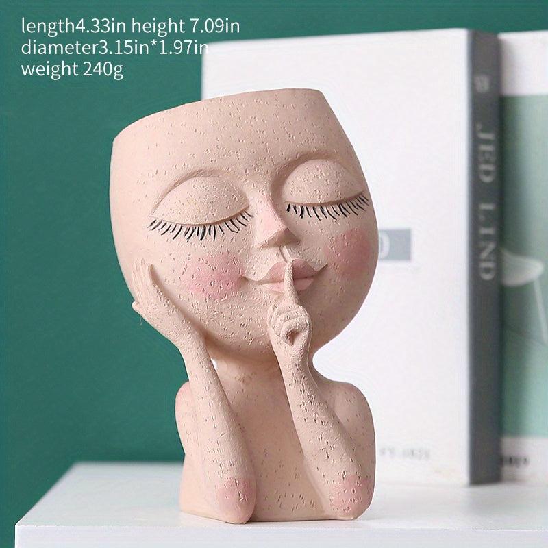 Resin Face Planter Pots for Succulents Indoor/Outdoor Decor