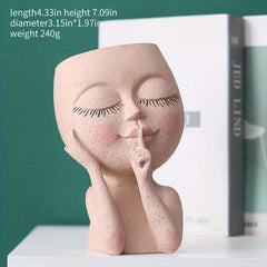 Resin Face Planter Pots for Succulents Indoor/Outdoor Decor