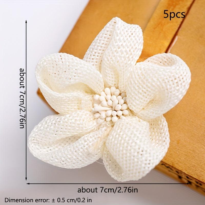 5pcs Burlap Flowers DIY Party Decoration Wedding Flowers