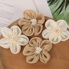 5pcs Burlap Flowers DIY Party Decoration Wedding Flowers