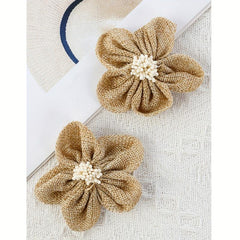 5pcs Burlap Flowers DIY Party Decoration Wedding Flowers