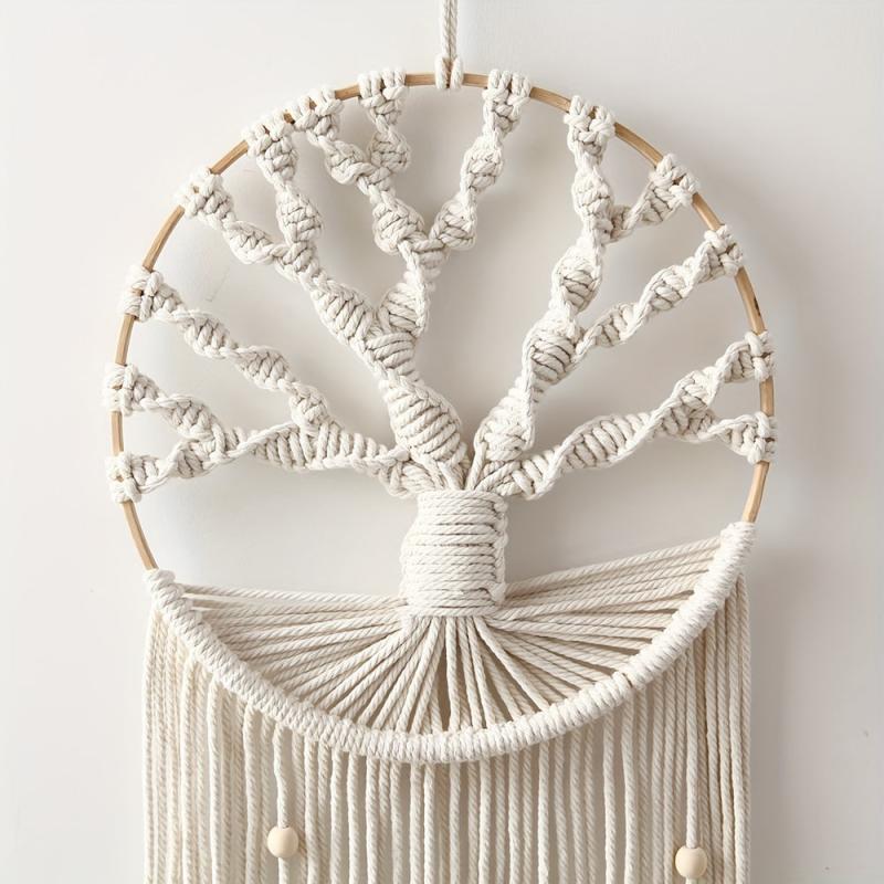 Tree Of Life Dream Catcher Tapestry Bohemian Hand Woven Wall Hanging