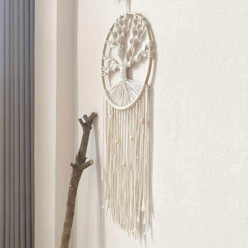 Tree Of Life Dream Catcher Tapestry Bohemian Hand Woven Wall Hanging