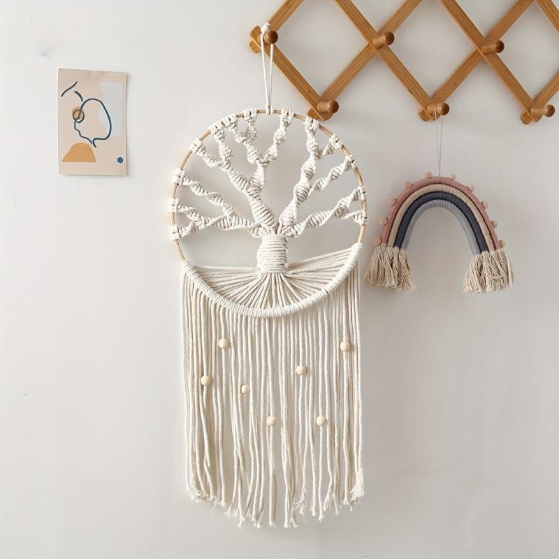 Tree Of Life Dream Catcher Tapestry Bohemian Hand Woven Wall Hanging