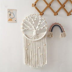 Tree Of Life Dream Catcher Tapestry Bohemian Hand Woven Wall Hanging