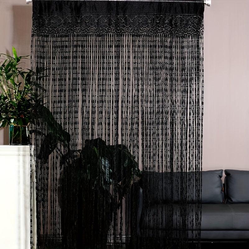 1pc Tassel Line Curtain Flowers Translucent Curtain